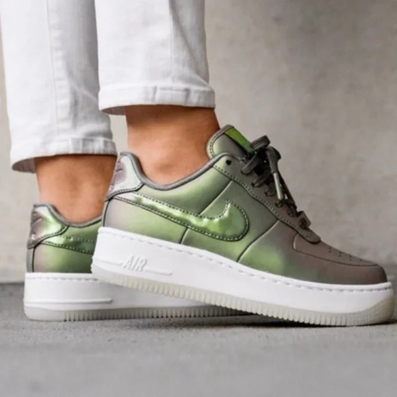 NIKE AIR FORCE 1 UPSTEP PREMIUM LX IRIDESCENT | Women's Size 9 - Picture 1 of 7